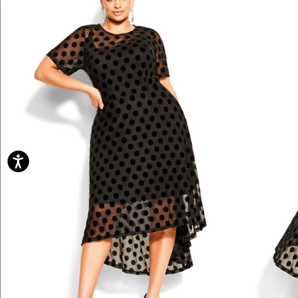 City chic gorgeous sheer dress with liner